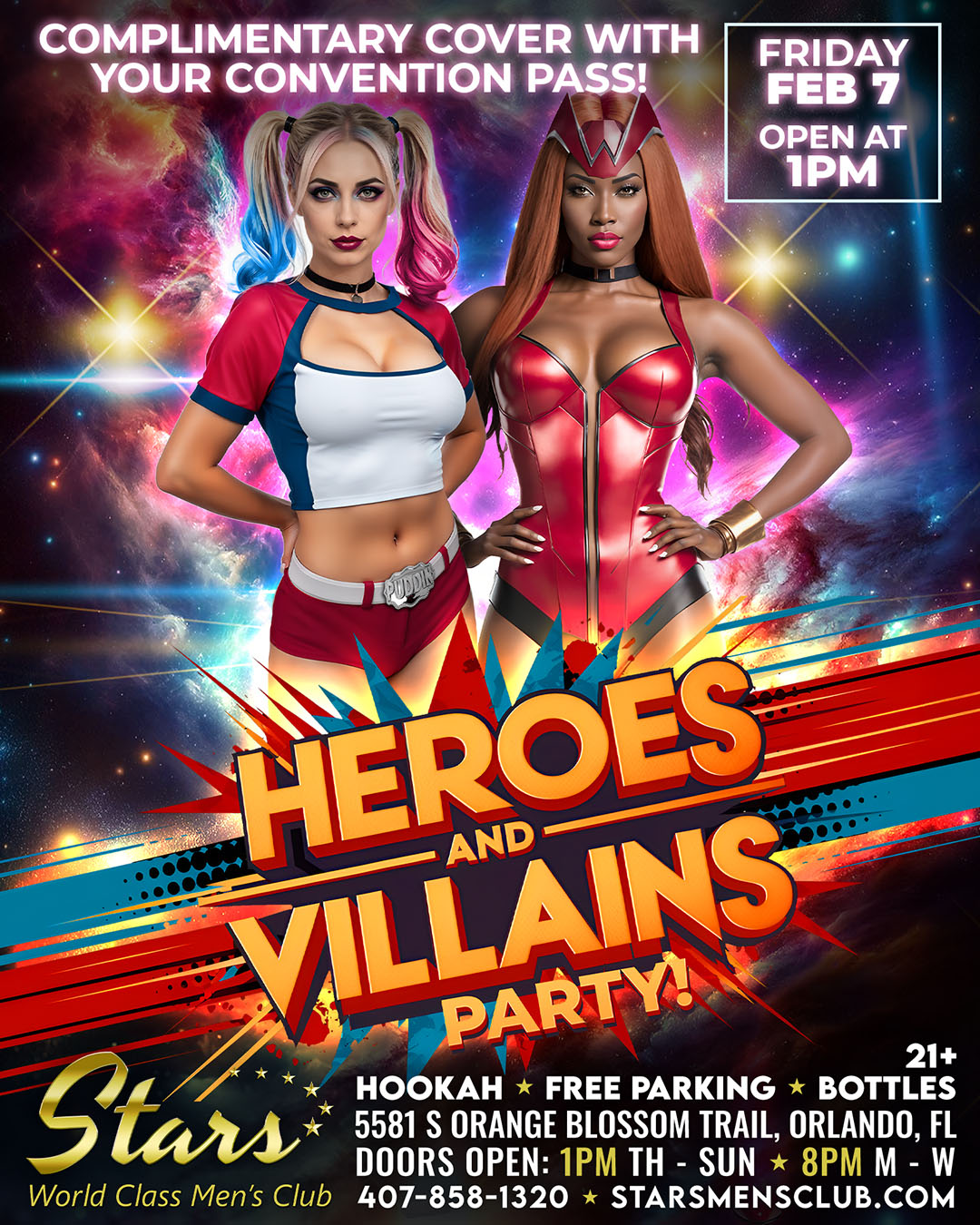 heroes and villains party at stars