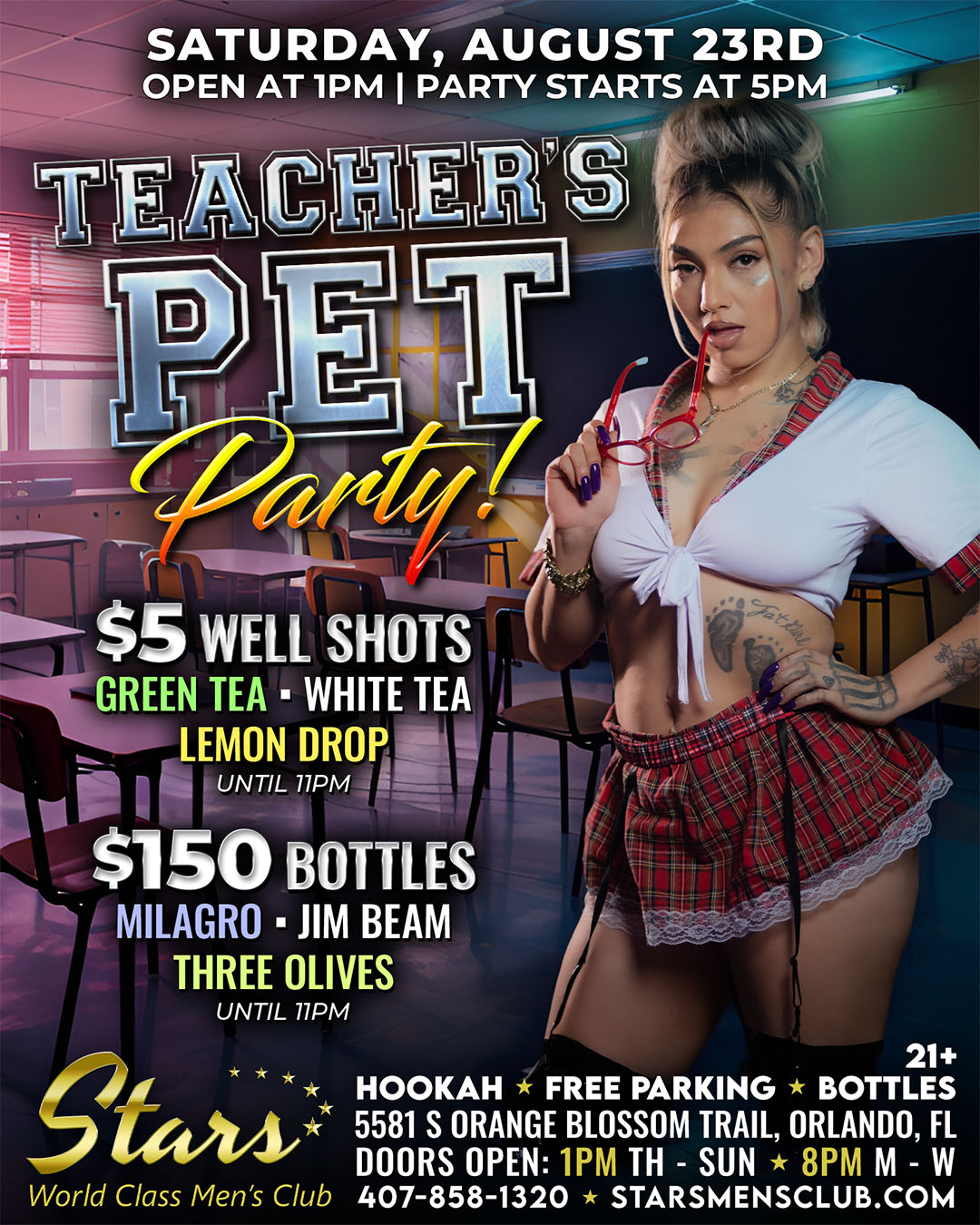 stars's men's club teacher's pet party for adults