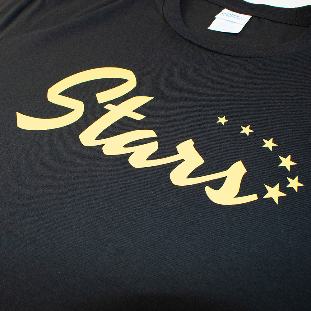 Stars Black Unisex Crew Neck T-Shirt - Image 2