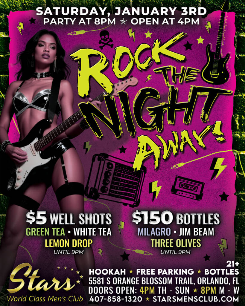 Rock the night away party at Stars men's club