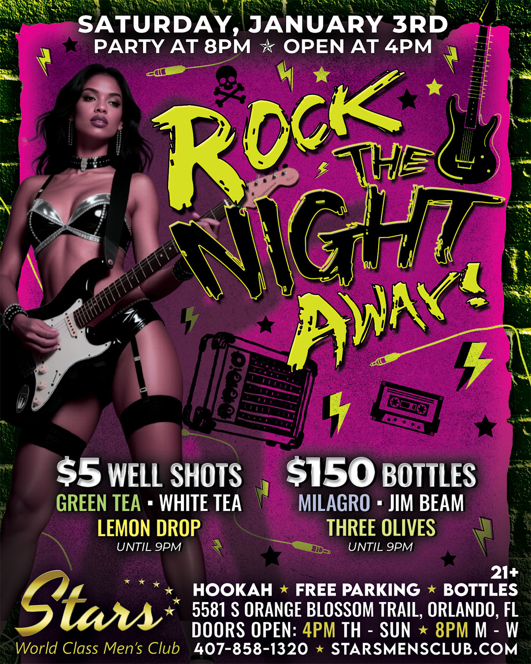 Rock the night away party at Stars men's club