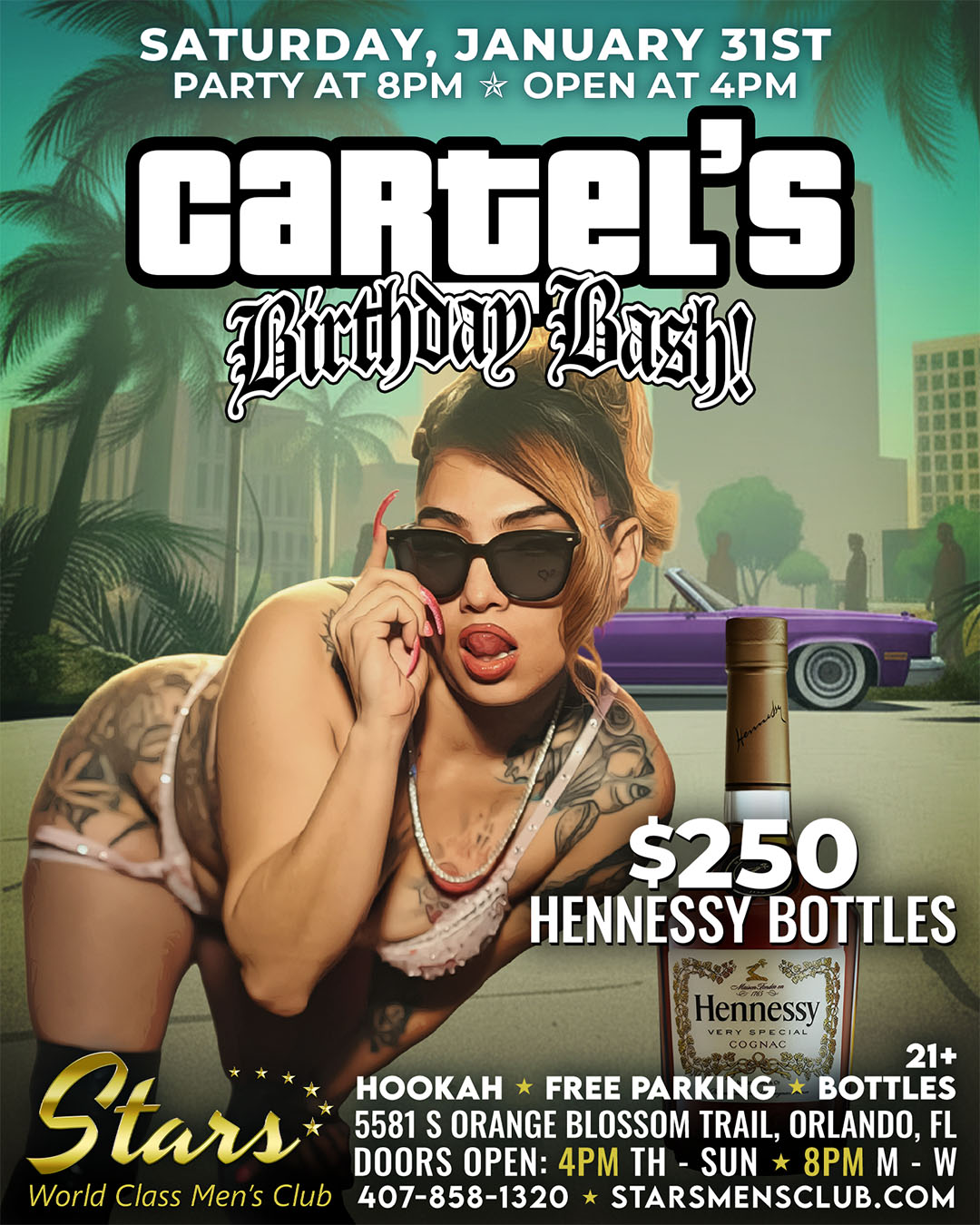 cartel's birthday bash at stars men's club