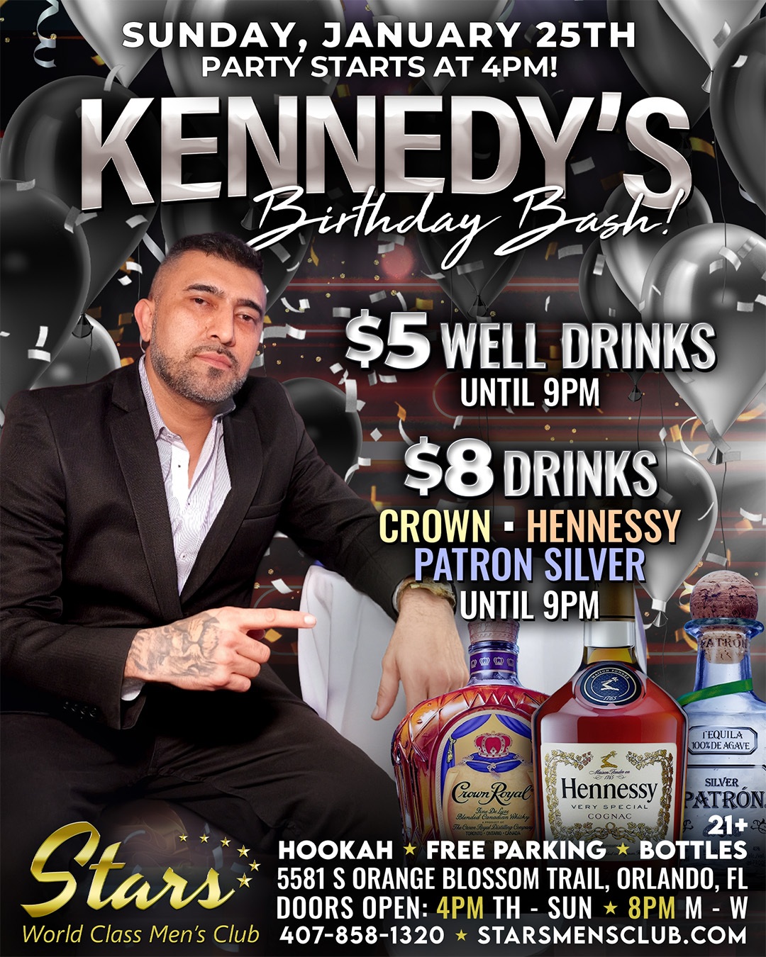 kennedy's birthday at Stars men's club
