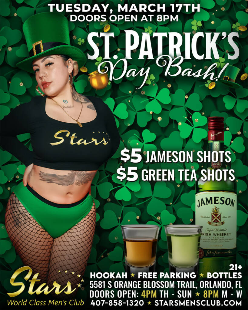st patrick's day bash at stars men's club