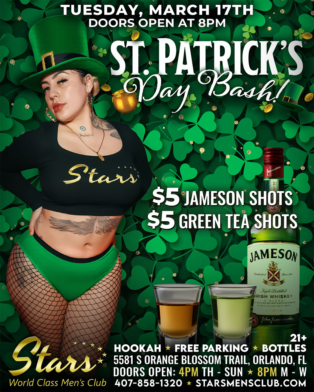 st patrick's day bash at stars men's club