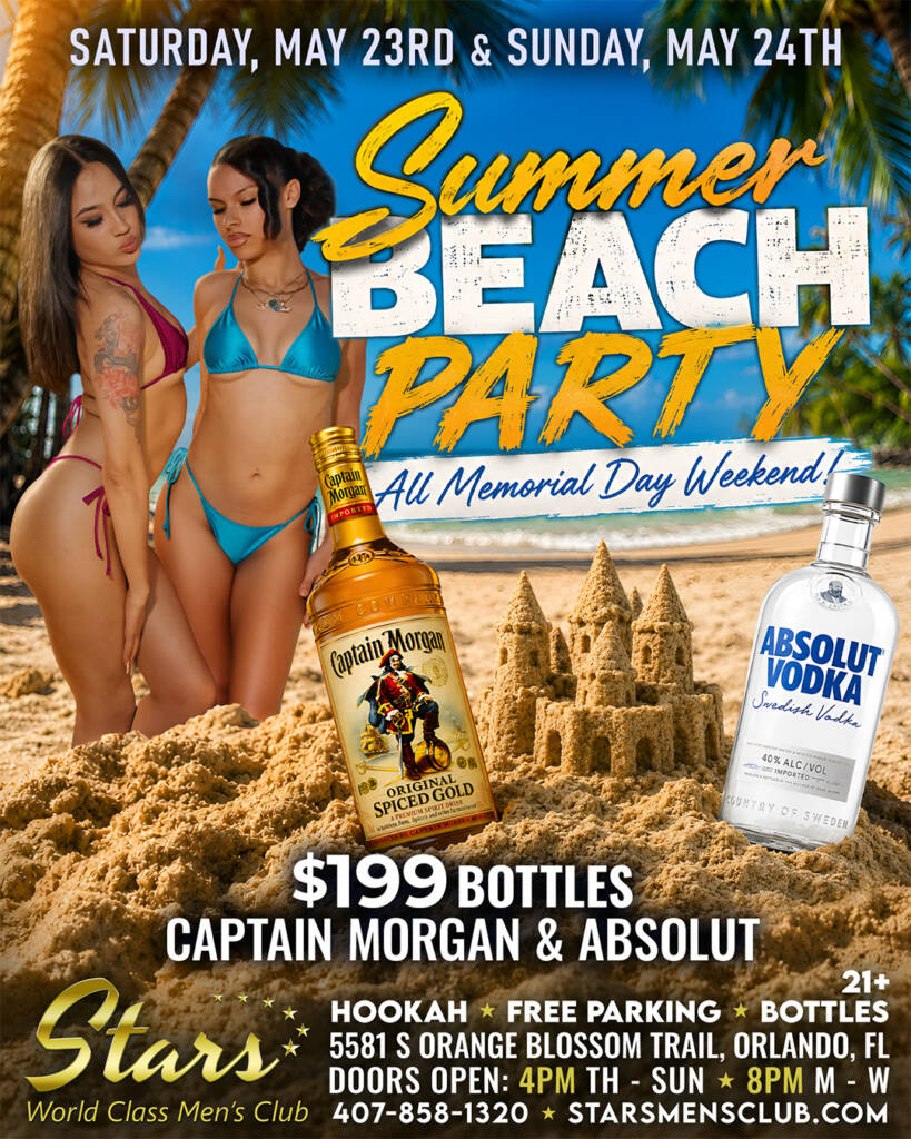 summer beach party at Stars men's club orlando