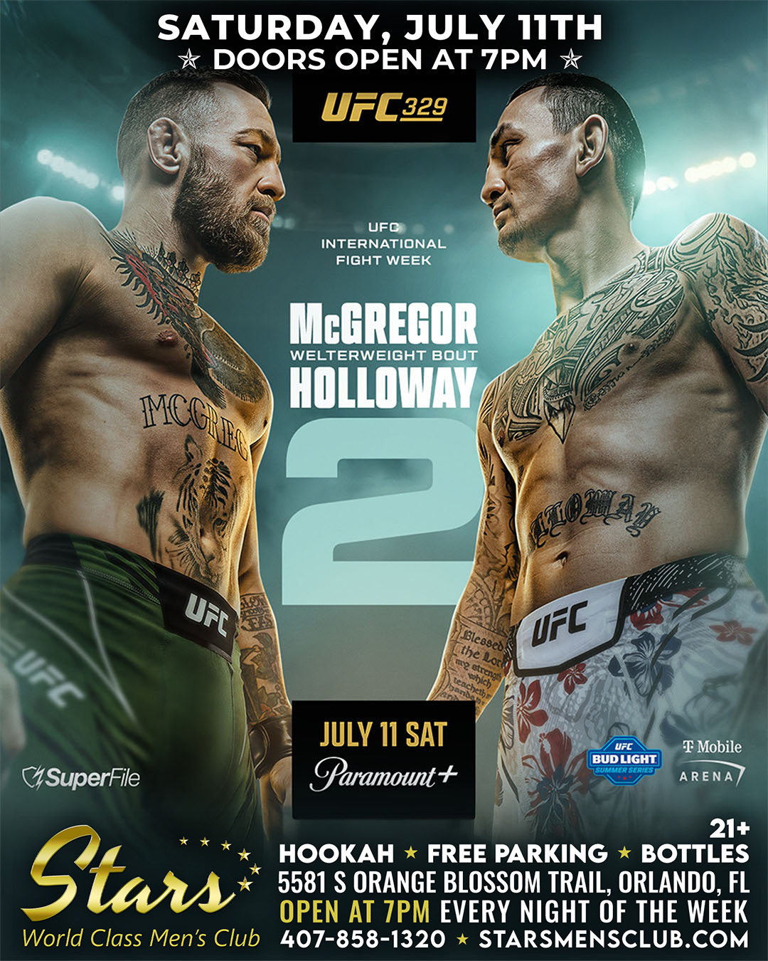mcgregor vs holloway fight at stars men's club