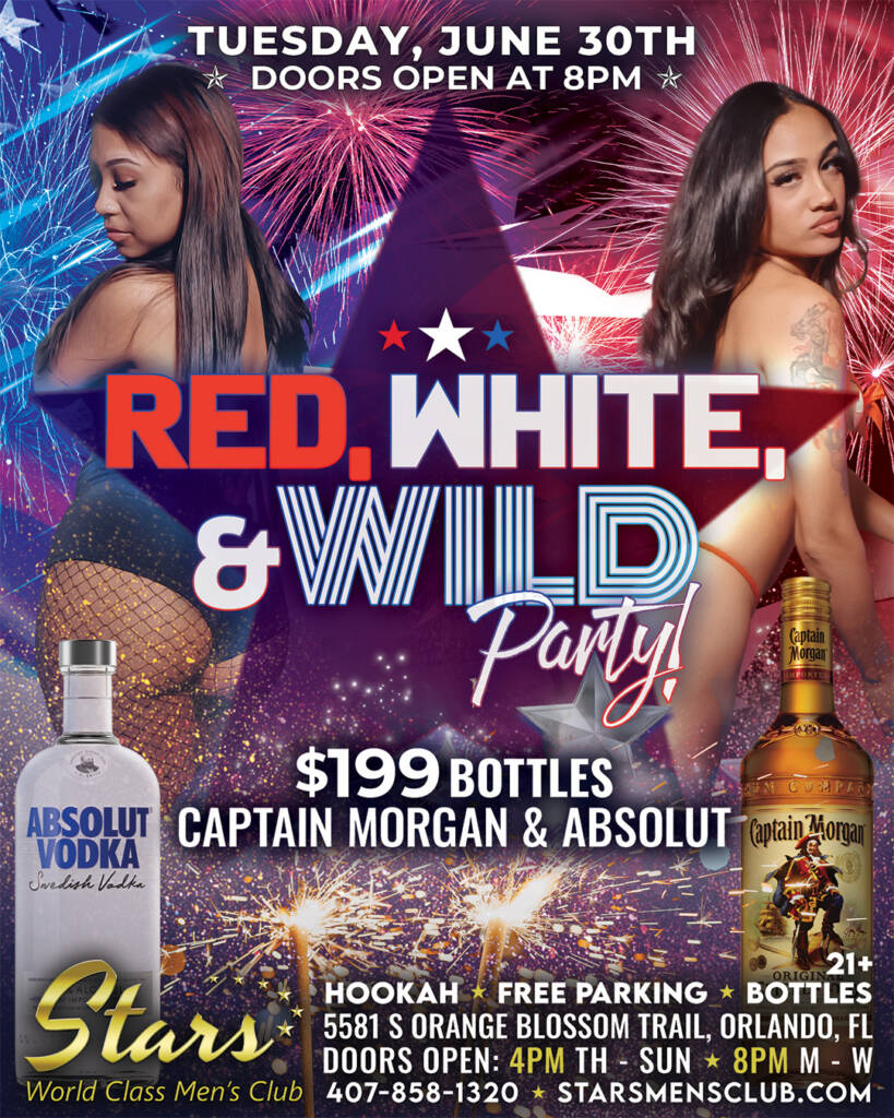red, white, and wild party at stars