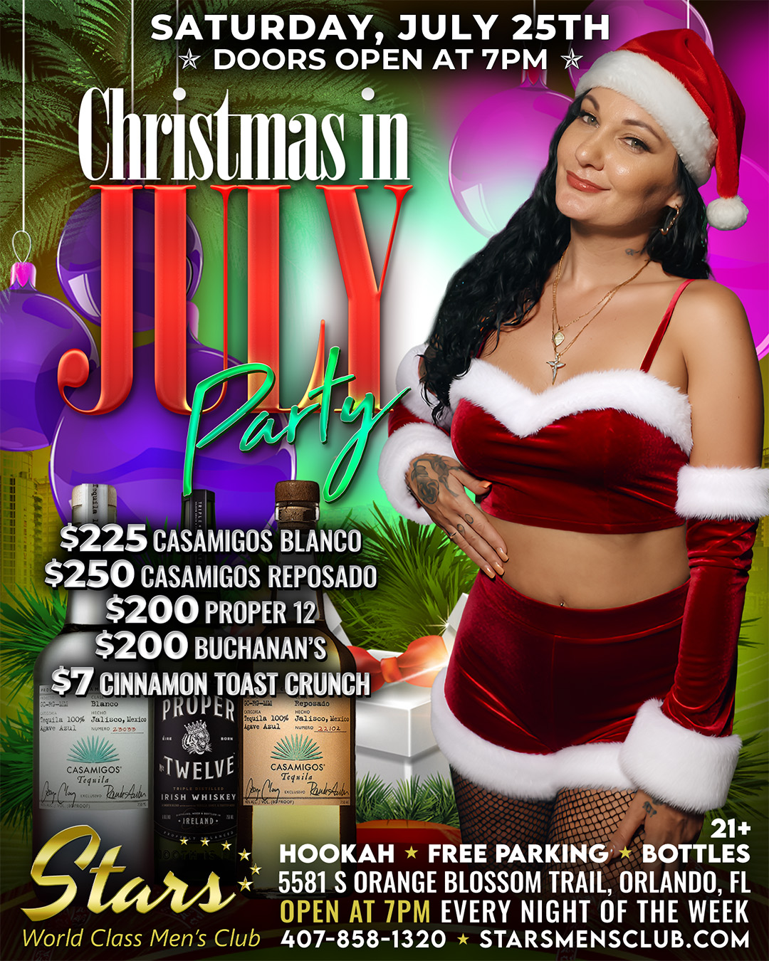 christmas in july party at stars men's club